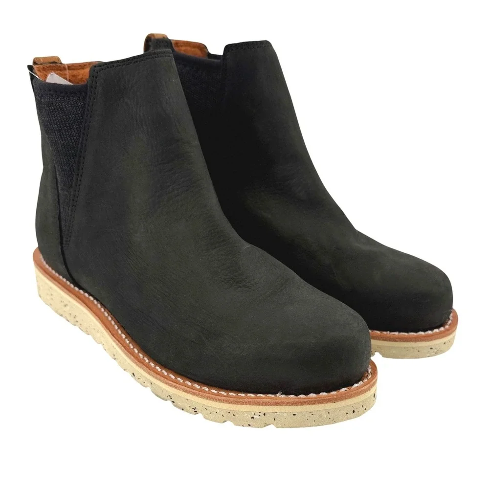 Irish Setter Fifty A3929 Womens Black Leather Wedge Sole Chelsea Boots 8.5W NEW